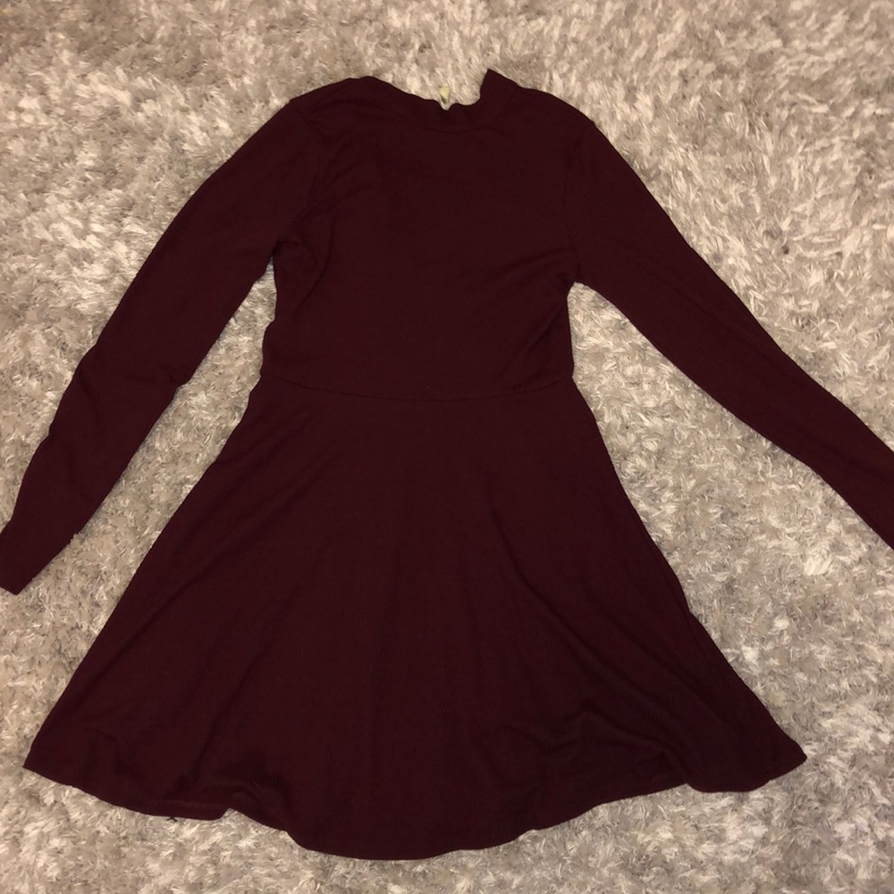 Burgundy skater dress